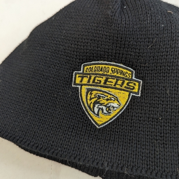 The North Face Beanie Hat Black Skull Cap Fleece Colorado Springs Tigers Hockey - Picture 2 of 9